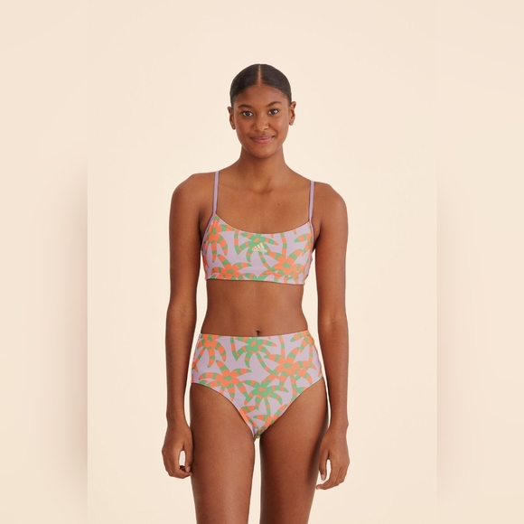 2B. NWT FARM RIO X ADIDAS PALM TREE BIKINI SET - Picture 1 of 9